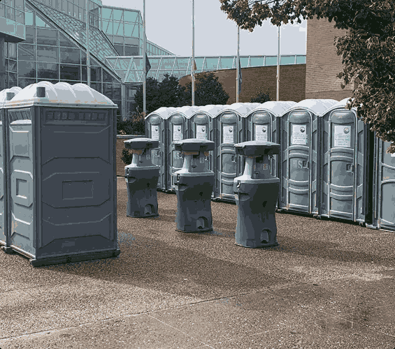 Portable toilets handwashing stations event